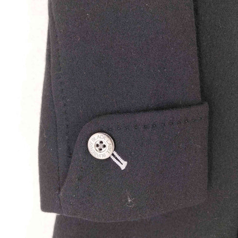 バーバリーブラックレーベル BURBERRY BLACK LABEL 裏地ノバチェック シルバーボタン ウールメルトン ピーコート メンズ JPN:M