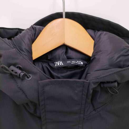ザラ ZARA フーデット パテッド ジップアップ コート 中綿 メンズ import:L