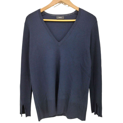 セオリー theory 16AW サンプル レーヨンナイロン Vネックニットセーター レディース