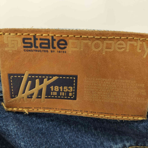 state property ロゴ刺繍 バギーデニム メンズ