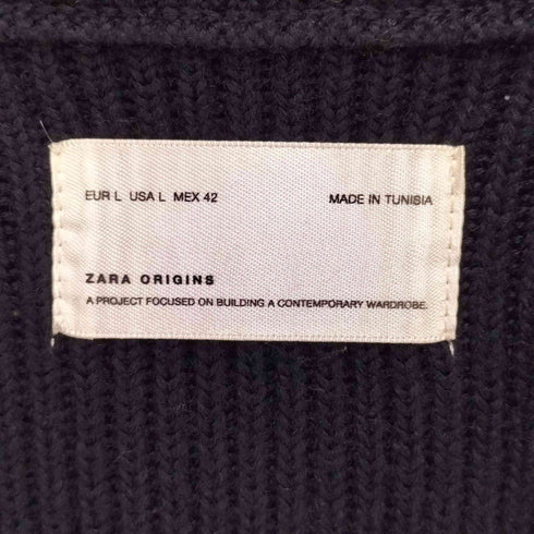ザラ ZARA ハイネック ジップアップ リブ ニット ドライバーズ メンズ import:L