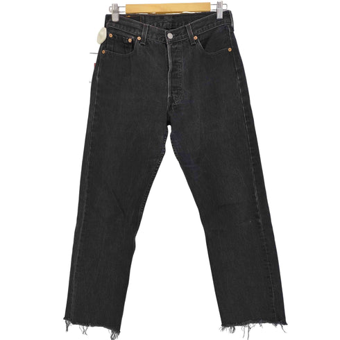 リーバイス Levis 501 USA製 ボタン裏544 FOR WOMEN 後染め ブラック デニムパンツ メンズ W3 L32