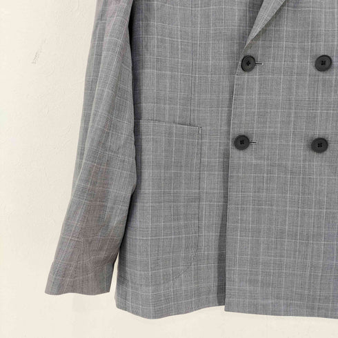 バーニーズニューヨーク BARNEYS NEWYORK REDA ACTIVE ダブルブレスト チェックテーラードジャケット メンズ JPN:46