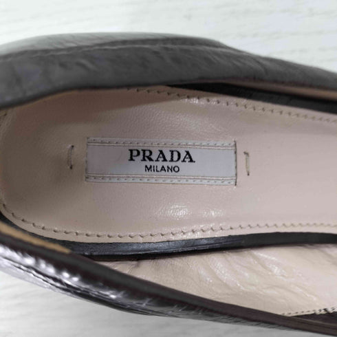 プラダ PRADA MADE IN ITALY ベルトデザインレザーパンプス レディース 40