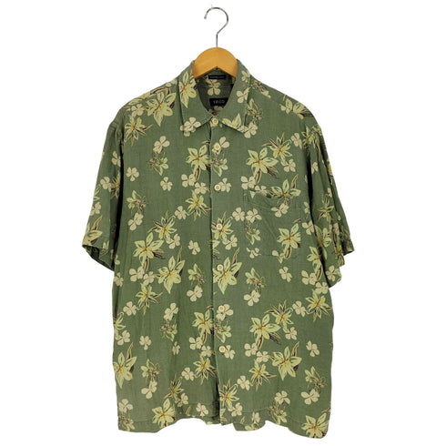 アイゾッド IZOD WASHBLE SILK 花柄 シルク アロハシャツ メンズ import:L
