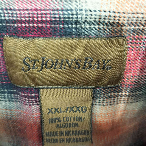 ST JOHN'S BAY 90-00S ニカラグア製 L/S ボタンダウンネルシャツ メンズ import:XXL