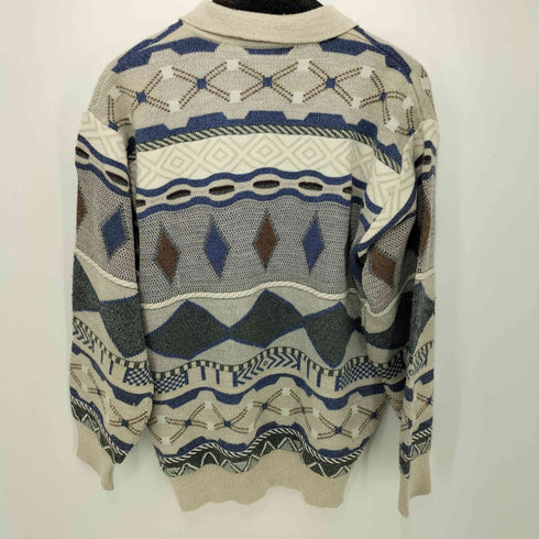 KNIT PLAN Part2 総柄 ニットポロ メンズ F