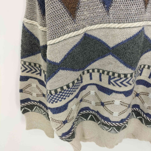 KNIT PLAN Part2 総柄 ニットポロ メンズ F