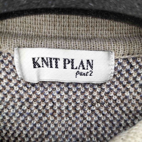KNIT PLAN Part2 総柄 ニットポロ メンズ F