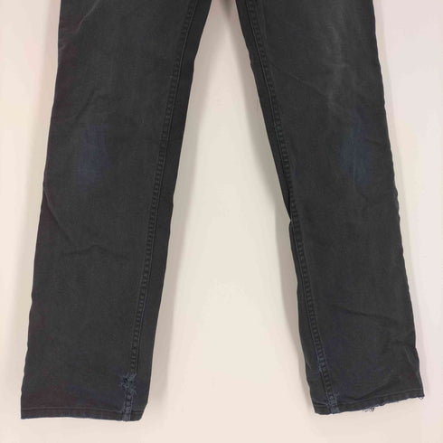 リーバイス Levis 502 革パッチ ストレート ジップフライ ブラック デニム パンツ メンズ 30-33