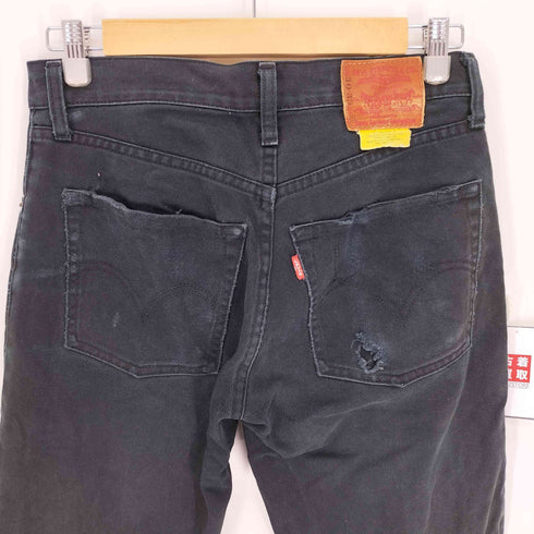 リーバイス Levis 502 革パッチ ストレート ジップフライ ブラック デニム パンツ メンズ 30-33