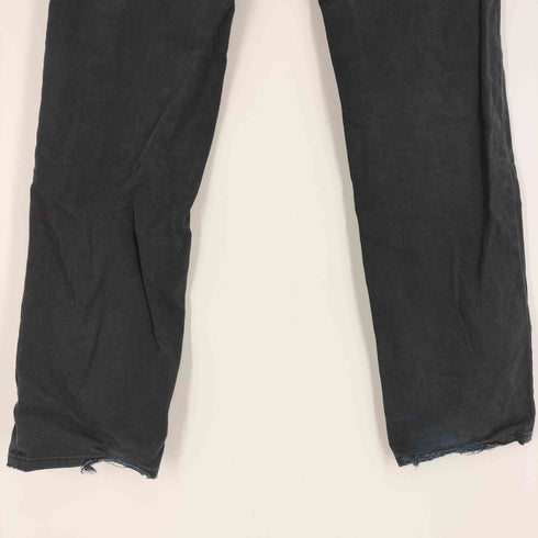 リーバイス Levis 502 革パッチ ストレート ジップフライ ブラック デニム パンツ メンズ 30-33