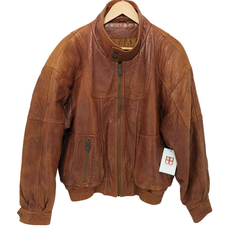 ジャンニヴァレンティノ GIANNI VALENTINO 韓国製 ラムレザー ジップアップ ジャケット メンズ import:L