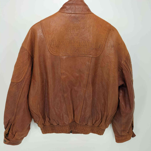 ジャンニヴァレンティノ GIANNI VALENTINO 韓国製 ラムレザー ジップアップ ジャケット メンズ import:L