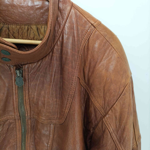 ジャンニヴァレンティノ GIANNI VALENTINO 韓国製 ラムレザー ジップアップ ジャケット メンズ import:L