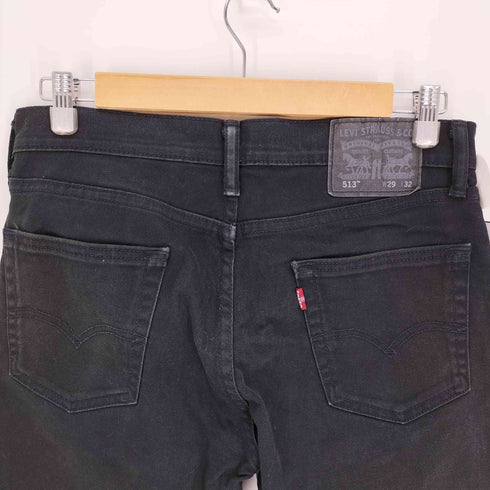 リーバイス Levis 513 スリム フィット ストレート ブラック デニム パンツ レディース W:29 L:32