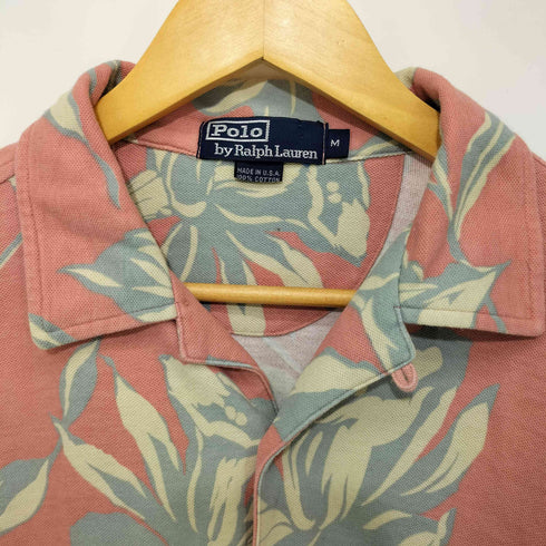 ポロラルフローレン POLO RALPH LAUREN 90S USA製 開襟 S/S 鹿の子 アロハシャツ メンズ import:M