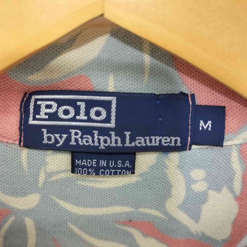 ポロラルフローレン POLO RALPH LAUREN 90S USA製 開襟 S/S 鹿の子 アロハシャツ メンズ import:M