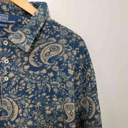 ポロバイラルフローレン Polo by RALPH LAUREN 90S ペイズリー S/S ポロシャツ メンズ import:XL