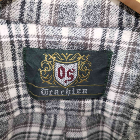 OS Drachten チェック柄 ボタンデザイン コットンロングスリーブシャツ メンズ import:L