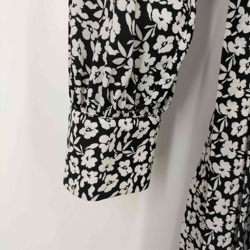 シップス SHIPS 25SS ドット / 花柄 バンドカラー サイド プリーツ ワンピース レディース JPN:M