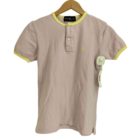 ラルフローレン RALPH LAUREN 00S ポニー刺繍 ヘンリーネック 半袖 ニット Tシャツ レディース import:M