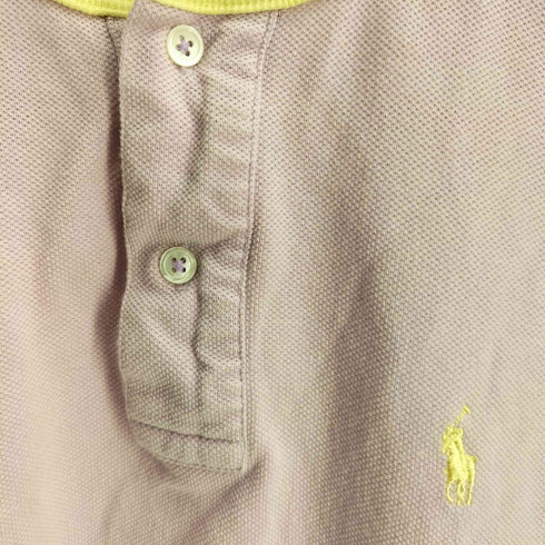 ラルフローレン RALPH LAUREN 00S ポニー刺繍 ヘンリーネック 半袖 ニット Tシャツ レディース import:M