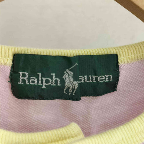 ラルフローレン RALPH LAUREN 00S ポニー刺繍 ヘンリーネック 半袖 ニット Tシャツ レディース import:M