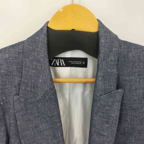ザラ ZARA LINEN BLEND BLAZER WITH ROLLED-UP SLEEVES レディース import:XS