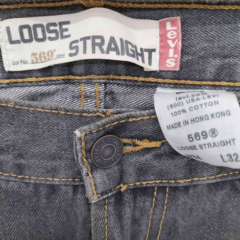 リーバイス Levis 2007年製 香港製 569 先染めブラック ルーズストレートデニム メンズ W34 L32