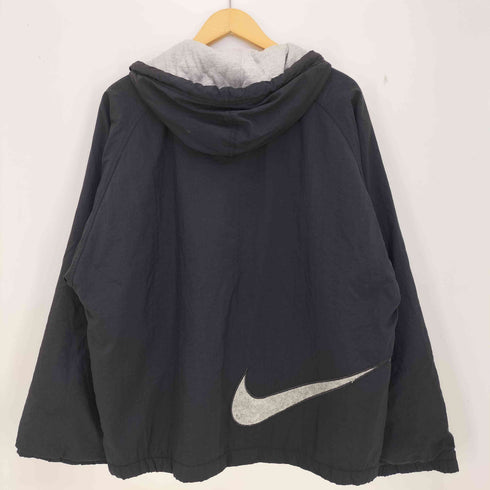 ナイキ NIKE 90S ロゴ刺繍 裏地キルティング 中綿 フーデットジャケット メンズ