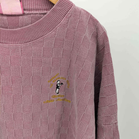 COTTONTOPS USA製 後染め ワンポイント刺繍クルーネックトレーナー メンズ L