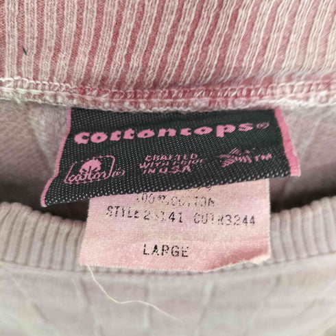 COTTONTOPS USA製 後染め ワンポイント刺繍クルーネックトレーナー メンズ L