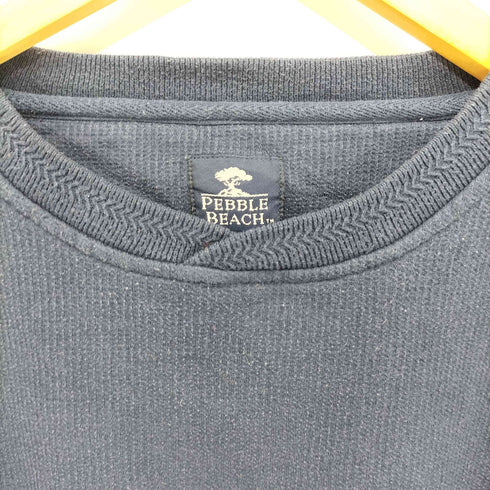 PEBBLE BEACH 90-00S ワンポイント刺繍 サーマル スウェット メンズ