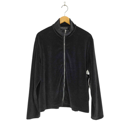 アワーレガシィー OUR LEGACY 25ss shrunken fullzip polo phantom stripe velour メンズ JPN:46