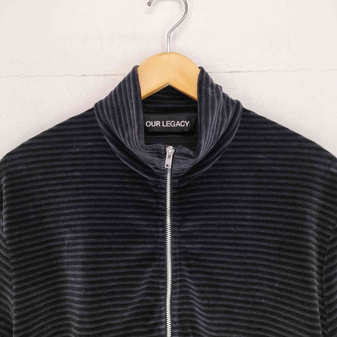 アワーレガシィー OUR LEGACY 25ss shrunken fullzip polo phantom stripe velour メンズ JPN:46