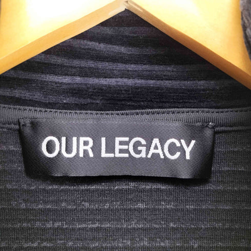 アワーレガシィー OUR LEGACY 25ss shrunken fullzip polo phantom stripe velour メンズ JPN:46