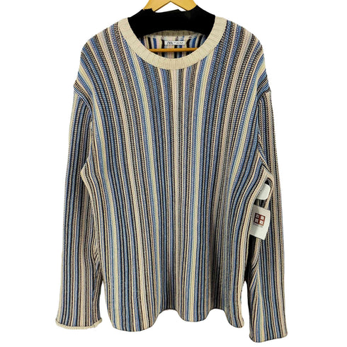 ザラ ZARA STRIPED JACQUARD SWEATER メンズ import:L
