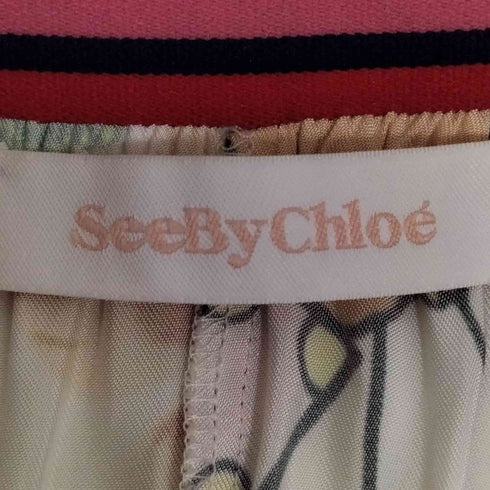 シーバイクロエ SEE BY CHLOE クレイジーパターン フレアスカート レディース 34