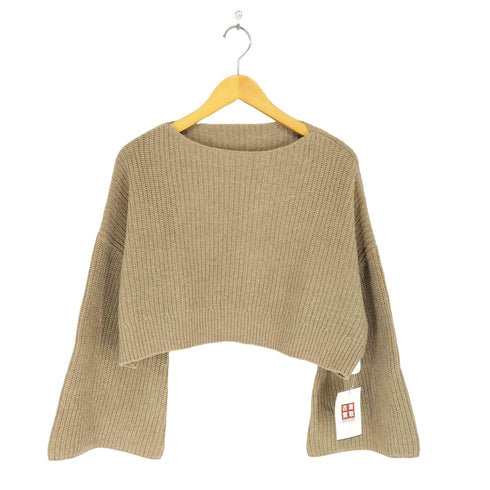 ビューティーアンドユースユナイテッドアローズ BEAUTY & YOUTH UNITED ARROWS コットンウールブレンド フレアスリーブ ショートニット プルオーバー レディース