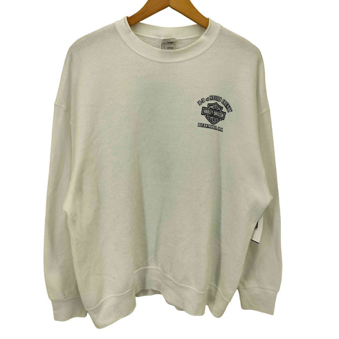 ハーレーダビッドソン HARLEY-DAVIDSON 90-00S FRUIT OF THE LOOMボディ BELLMORE N.Y. ロゴ プリント クルーネック スウェット メンズ import:XL