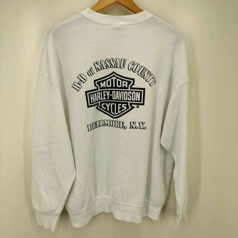 ハーレーダビッドソン HARLEY-DAVIDSON 90-00S FRUIT OF THE LOOMボディ BELLMORE N.Y. ロゴ プリント クルーネック スウェット メンズ import:XL