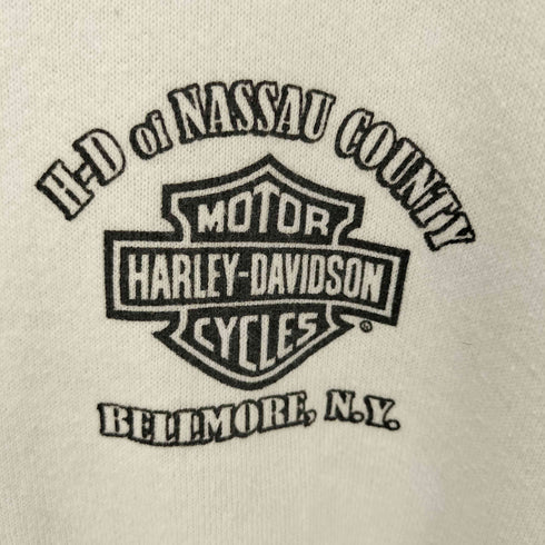ハーレーダビッドソン HARLEY-DAVIDSON 90-00S FRUIT OF THE LOOMボディ BELLMORE N.Y. ロゴ プリント クルーネック スウェット メンズ import:XL