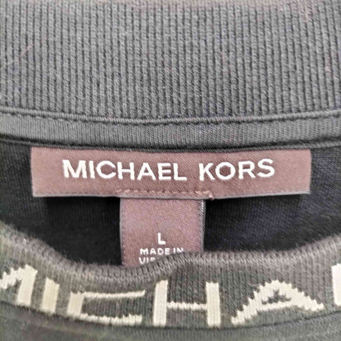 マイケルコース Michael Kors リブ ロゴ クルーネック L/S Tシャツ レディース import:L