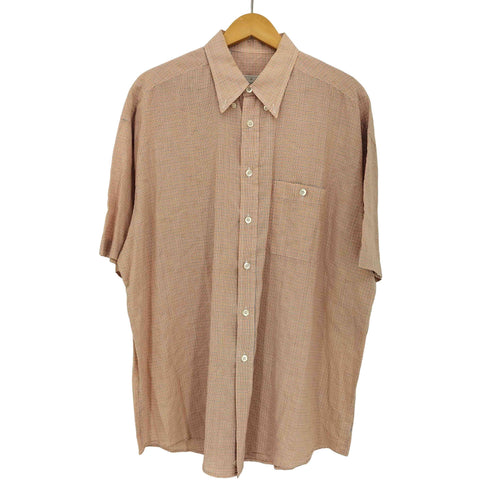エルメネジルドゼニア Ermenegildo Zegna SOFT ガンクラブ コットン ショートスリーブ ボタンダウンシャツ メンズ import:XL