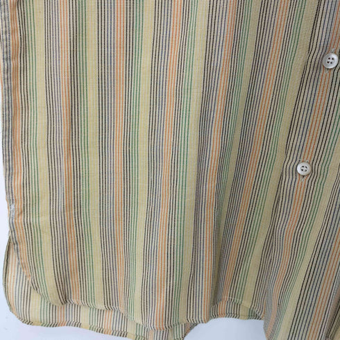 エルメネジルドゼニア Ermenegildo Zegna イタリア製 ストライプ ショートスリーブ ポケット シャツ メンズ import:XL