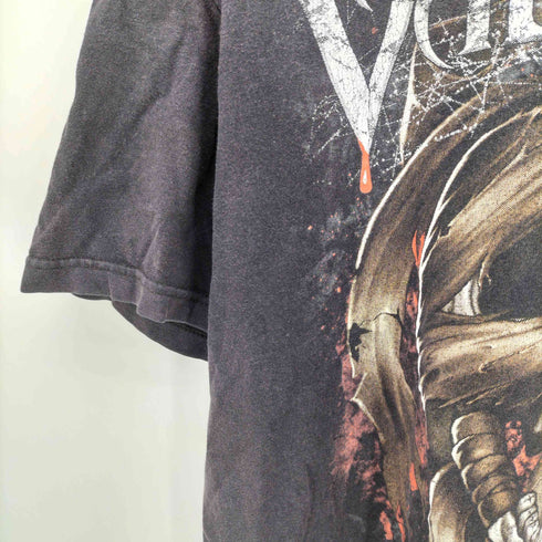HOT ROCKボディ スカルプリント バンド S/S Tシャツ メンズ import:L