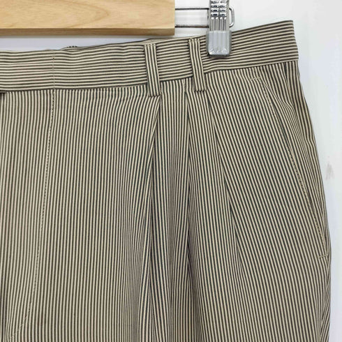エルメネジルドゼニア Ermenegildo Zegna Pure Silk ストライプ 3タック スラックスパンツ メンズ 56