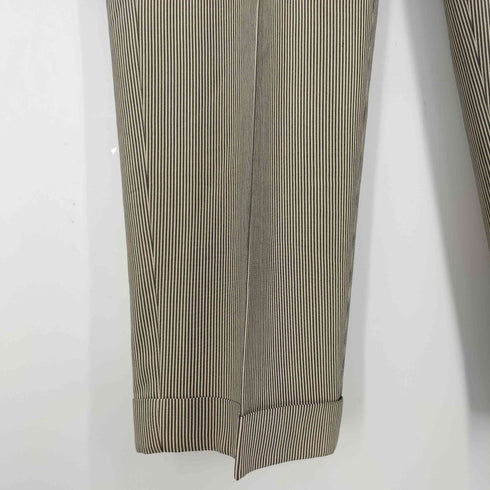 エルメネジルドゼニア Ermenegildo Zegna Pure Silk ストライプ 3タック スラックスパンツ メンズ 56