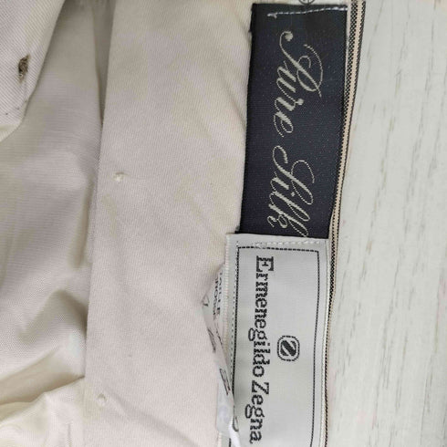 エルメネジルドゼニア Ermenegildo Zegna Pure Silk ストライプ 3タック スラックスパンツ メンズ 56